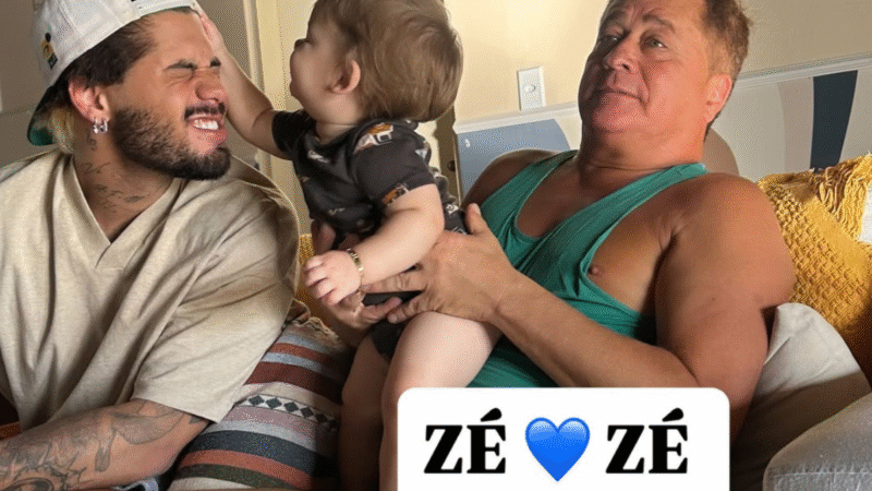 Internautas destacam detalhe em foto de Leonardo com a família: “Impossível não olhar”