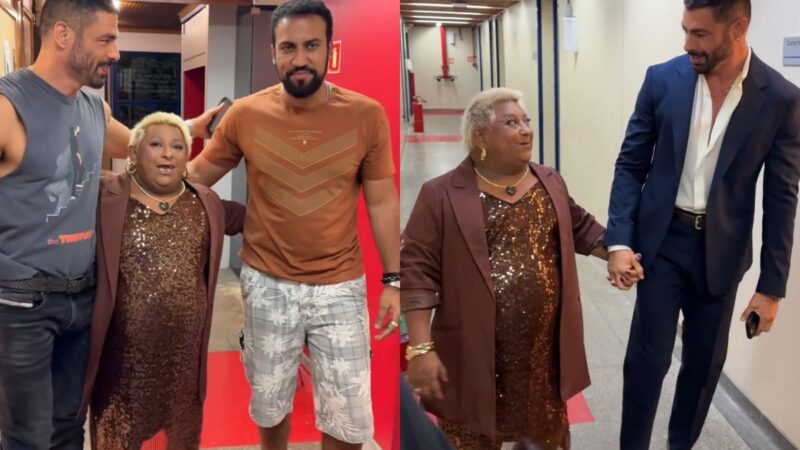 Do Rancho do Maia para Globo: Patixa Teló tieta Cauã Reymond nos bastidores da emissora