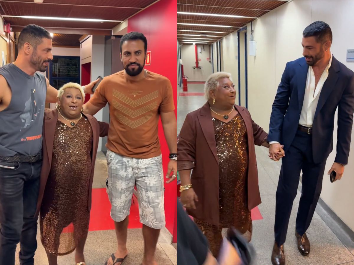 Do Rancho do Maia para Globo: Patixa Teló tieta Cauã Reymond nos bastidores da emissora
