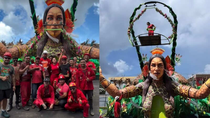 VÍDEO: Isabelle Nogueira é homenageada em alegoria do Garantido em Parintins
