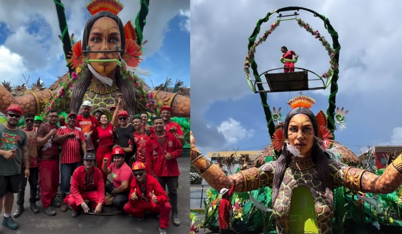 VÍDEO: Isabelle Nogueira é homenageada em alegoria do Garantido em Parintins