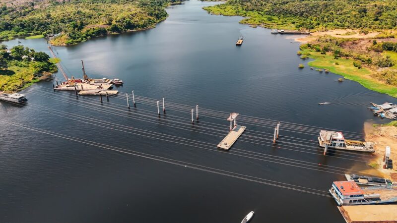 Obra da Ponte do Abial avança e reforça transformação na mobilidade de Tefé