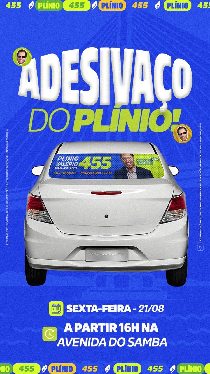 Plínio Valério realiza adesivaço nesta sexta-feira, 21, em Manaus