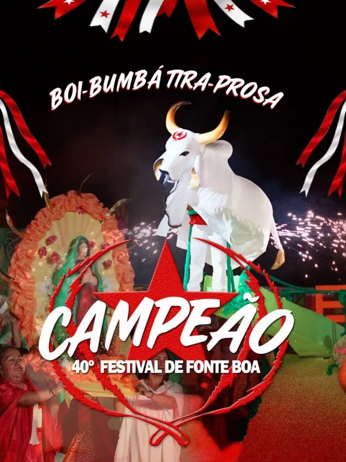 Boi Tira-Prosa conquista título de campeão do 40º Festival Folclórico de Fonte Boa