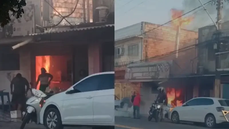 VÍDEO: Churrascaria é tomada pelo fogo e assusta moradores no Educandos, Manaus