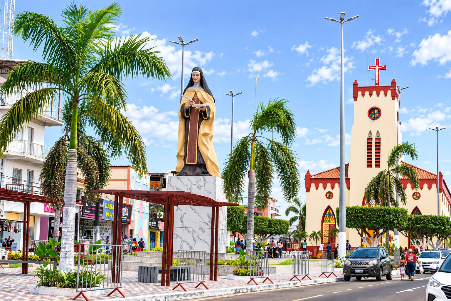 Praça e Igreja Matriz de Santa Teresa são reinauguradas em noite de celebração e renovação