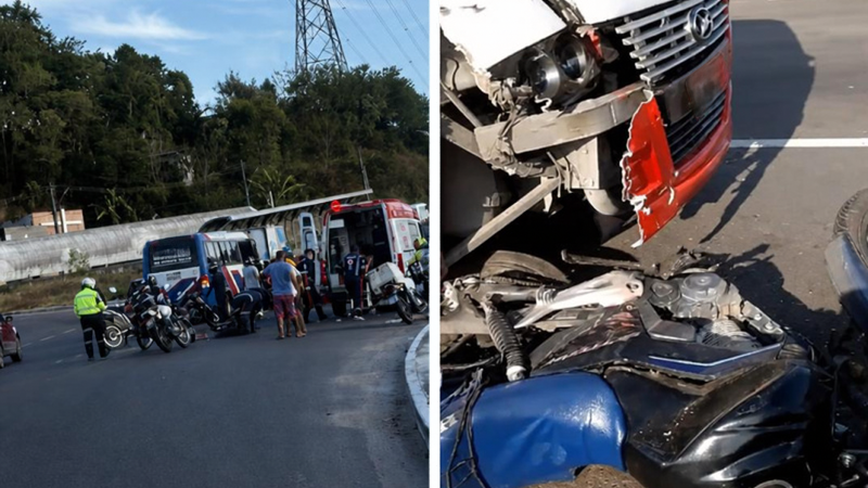 VÍDEO: motociclista fica gravemente ferido após colisão com ‘rota’